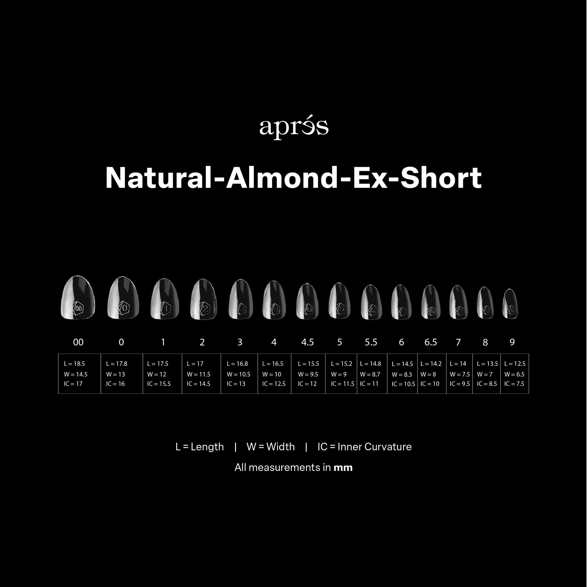 Gel-X® ナチュラル アーモンド XS (280pcs) – Aprés Nail - Japan
