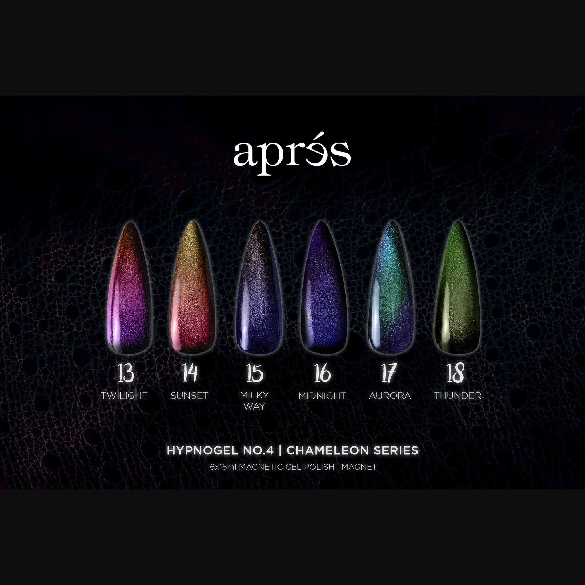 ヒプノジェル no.4(6 色セット)カメレオンシリーズ – Aprés Nail - Japan